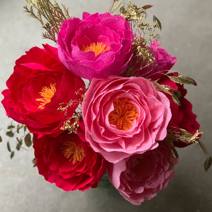 Image of Chinese New Year Collection - Peony with Gold foliage