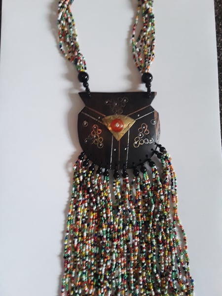 Image of Senegalese Wood and Bead Necklace