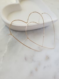 Heart hoops: 14k gold filled or Sterling Silver