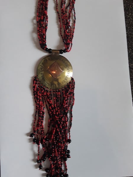 Image of Senegalese Necklace Black and Red 