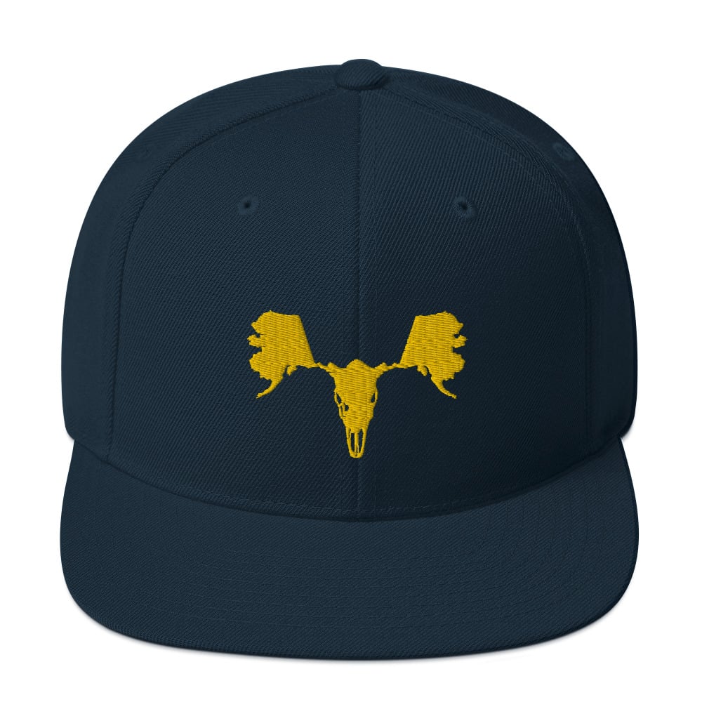 Image of Alaskull Moose - Yellow on Navy
