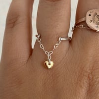 Image 1 of double heart hanging ring