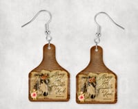 Always Stay Humble and Kind Cow Tag earrings 