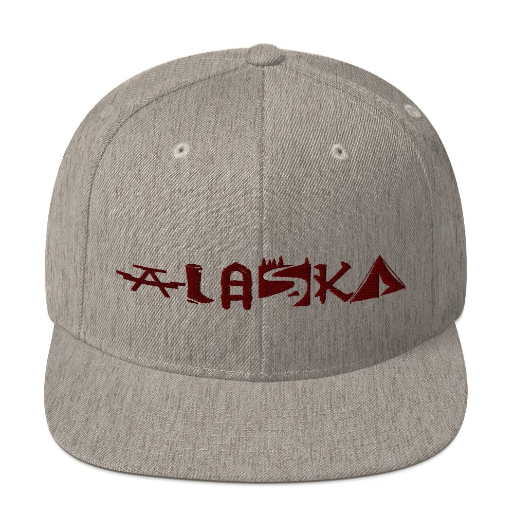 Image of Alaska as Shapes - Maroon on Natural Heather