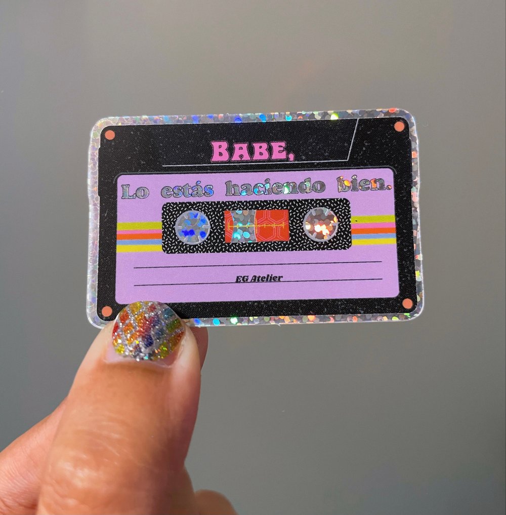 Image of Cassette Glitter Sticker