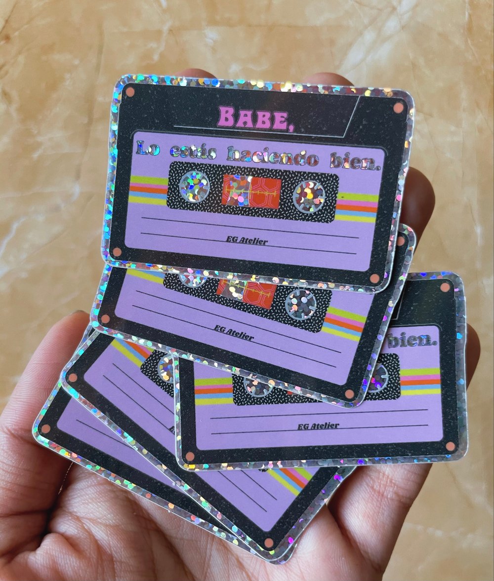 Image of Cassette Glitter Sticker