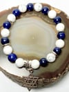 Star of David Howlite / Lapis Lazuli Gemstone Stretch Bracelet