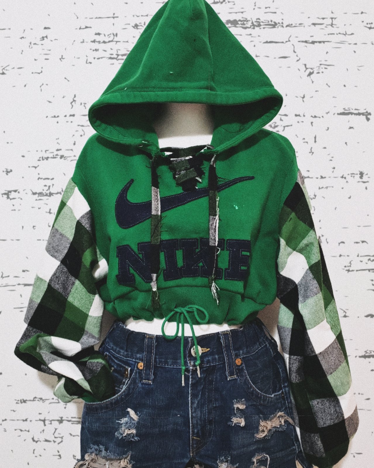 Reworked nike cheap crop hoodie