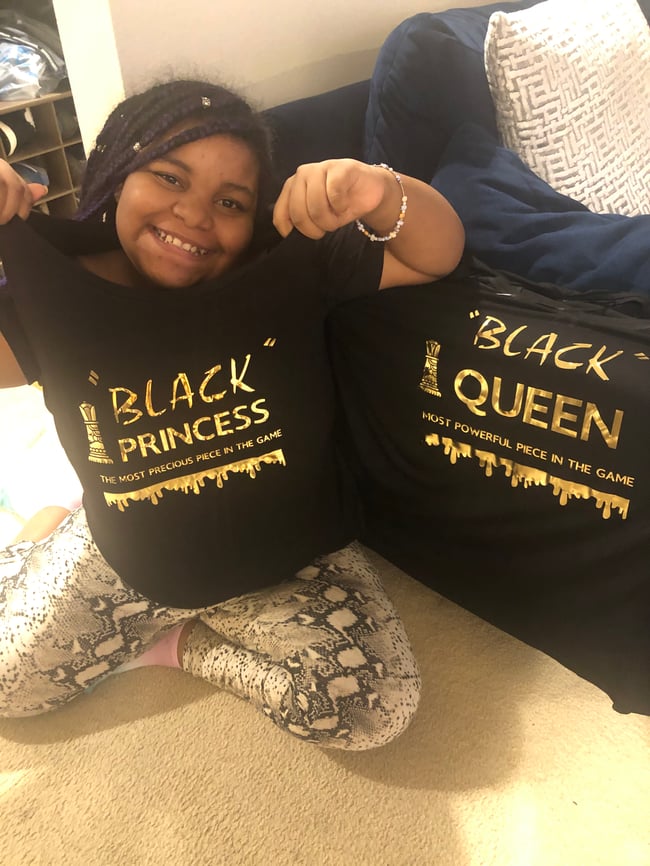 Black king prince princess and queen shirt Youthful Skills by