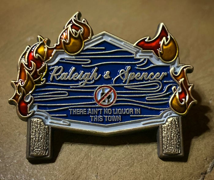 Image of Raleigh and Spencer hat pin. 