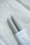 Hand-Dipped Beeswax Taper Candle - Gray 10"