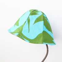 Image 1 of  VHY Hawaiian midcentury green flower tween teen adult vintage fabric six panel bucket hat buckethat