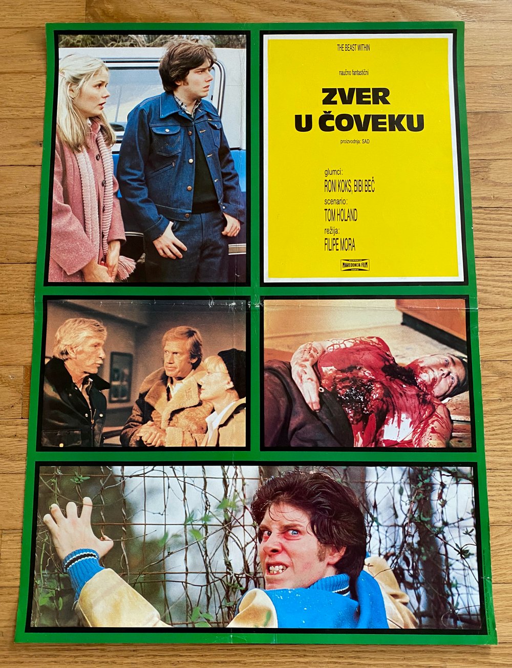 1982 BEAST WITHIN Original Yugoslavian Movie Poster