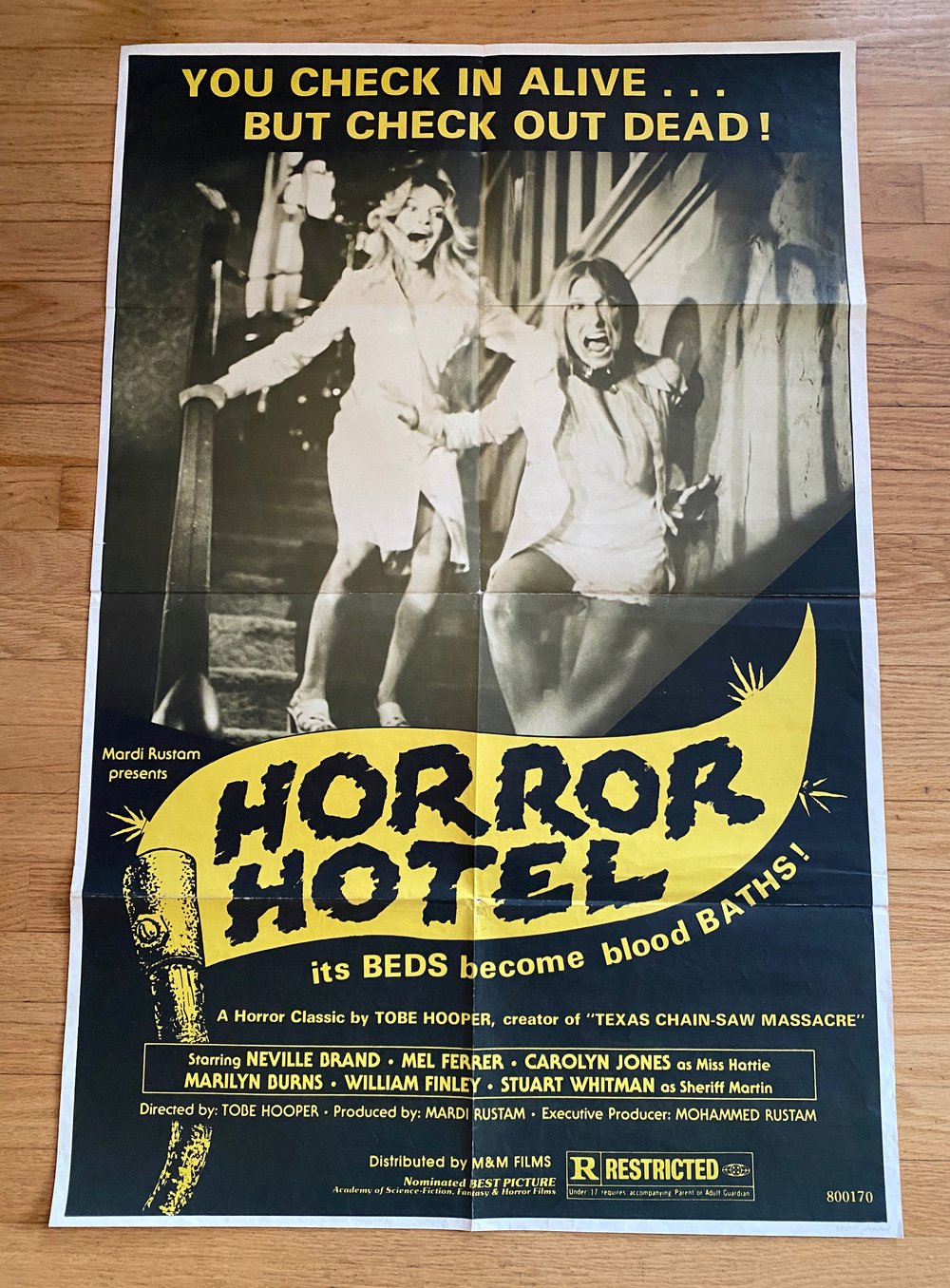1977 EATEN ALIVE aka HORROR HOTEL Original U.S. 1980 Re Release One sheet Movie Poster
