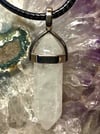 Quartz Crystal Hexagonal Pointed Healing Pendant / Necklace