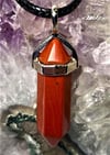 Red Jasper Hexagonal Pointed Healing Pendant / Necklace