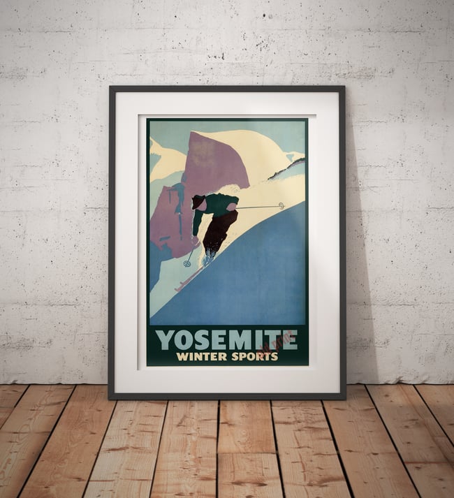 Yosemite Winter Sports | 1935 | Vintage Travel Poster