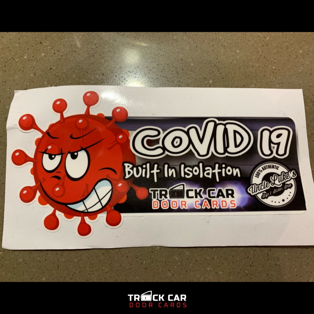 Image of 1 x Limited Edition (red) Covid 19 Track Car Door Cards Sticker