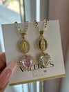 Hanging Heart & Virgencita Necklace