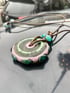 springpop; effetre glass medallion with accent beads and leather cord Image 3