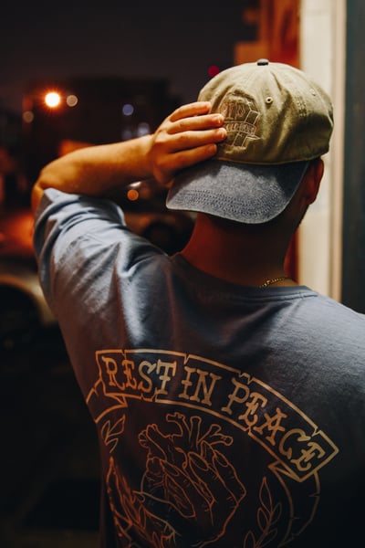 Image of TOMBSTONE Khaki Navy Dad Hat