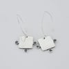 Square Silver Earrings with Details