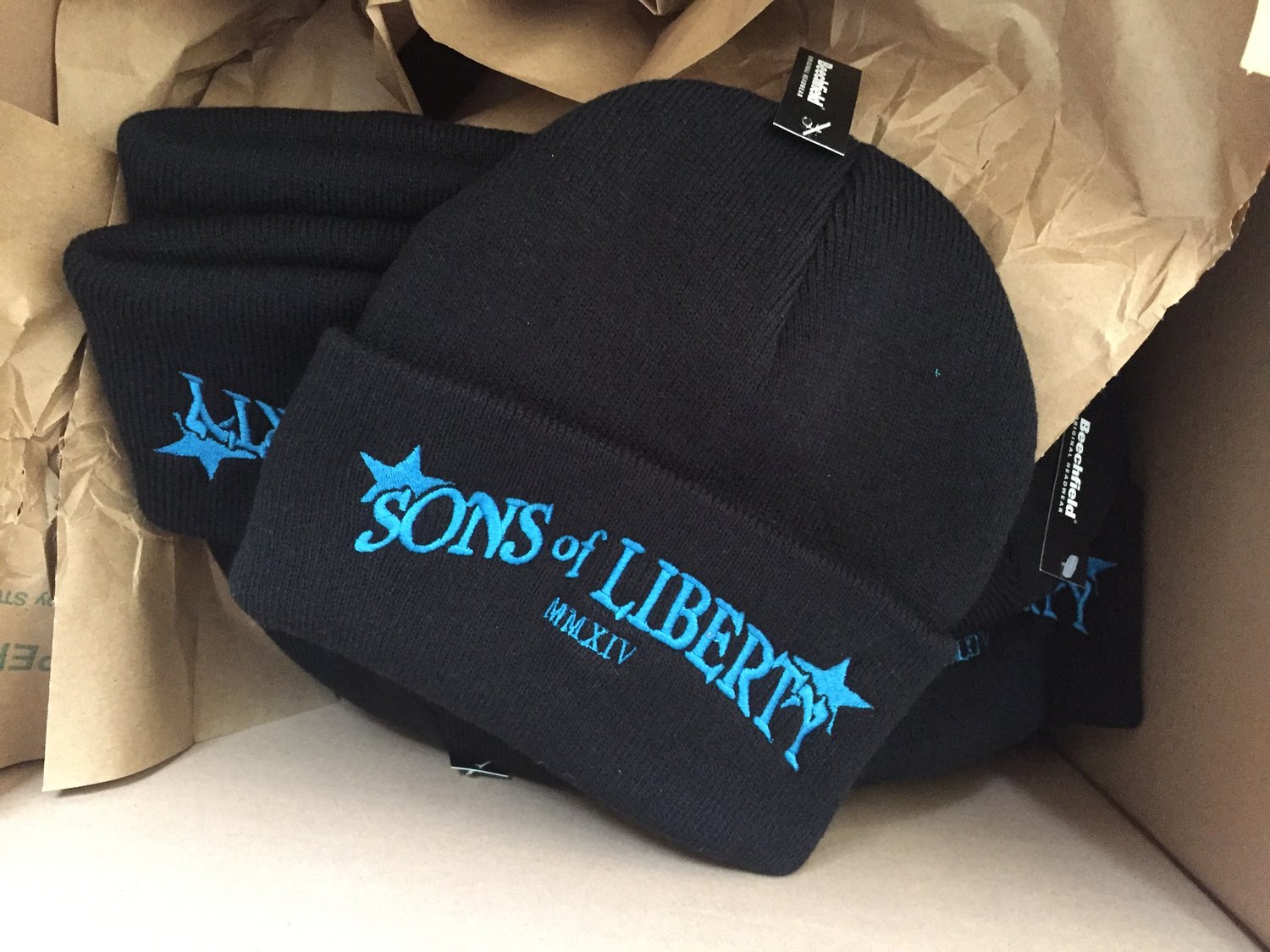 Image of Beanie Hat - Glacier Blue on Black