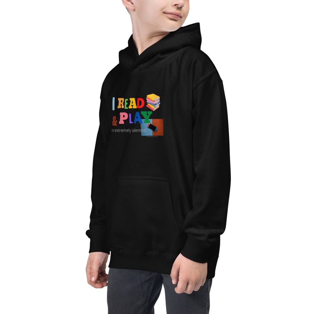 Image of I READ Books & PLAY Video Games Kids Hoodie