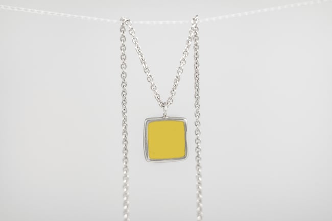Light Square Silver Necklace 