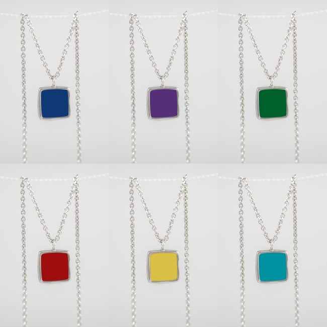 Light Square Silver Necklace 
