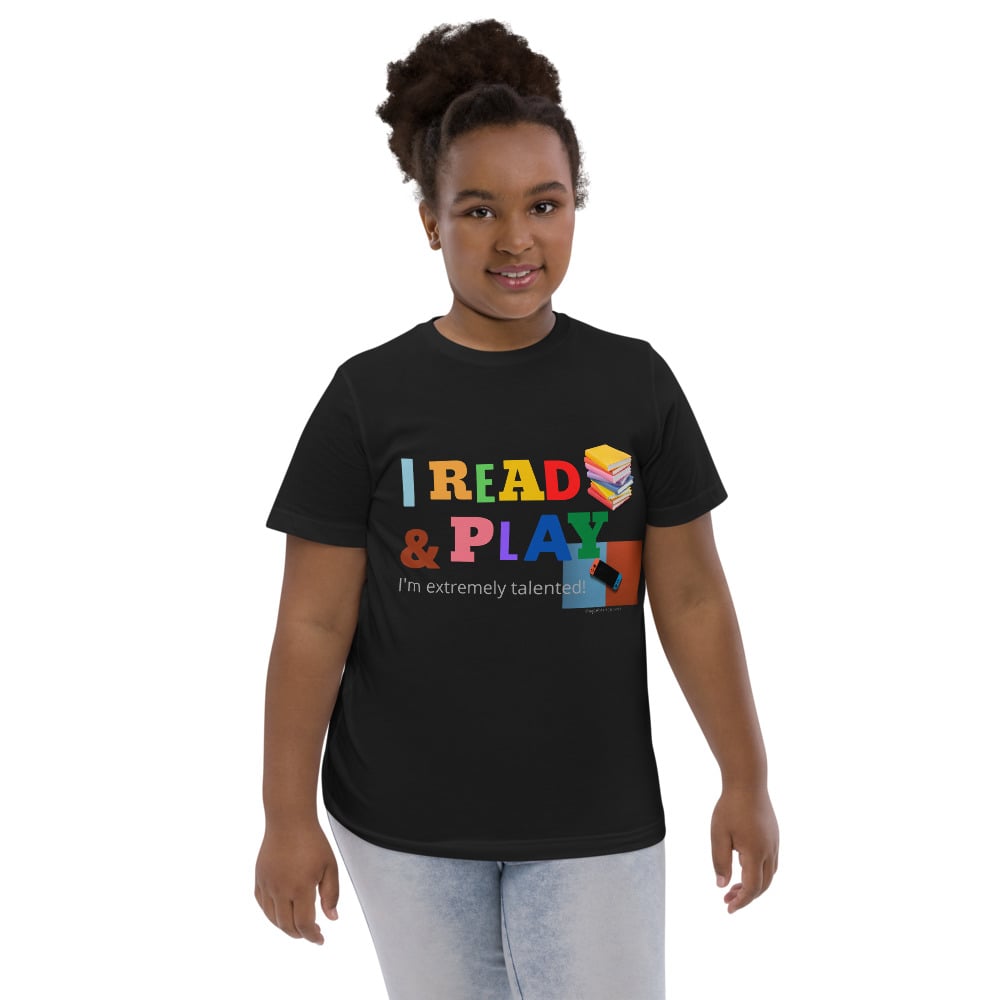 Image of I Read Books & Play Video Games Youth jersey t-shirt