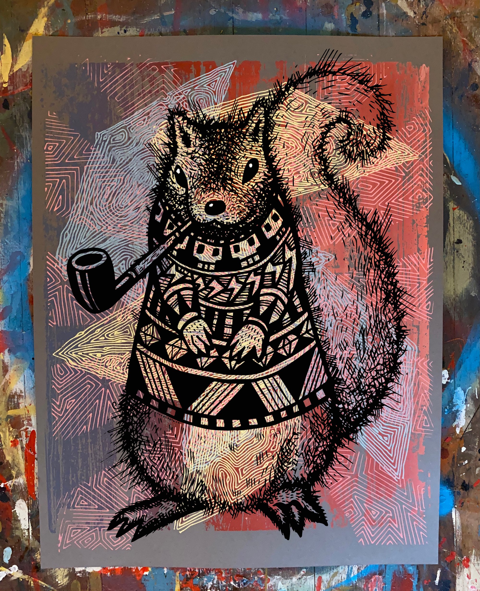 Pretentious Squirrel Screen Print