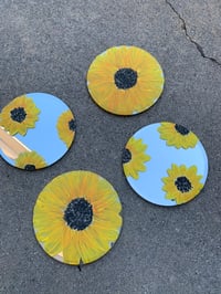 Sunflowers on mirror