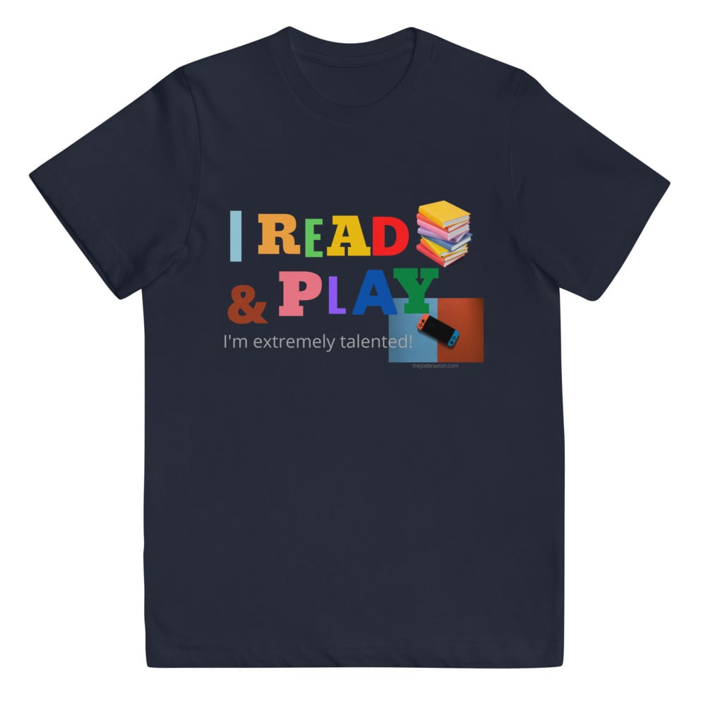 Image of I Read Books & Play Video Games Youth jersey t-shirt