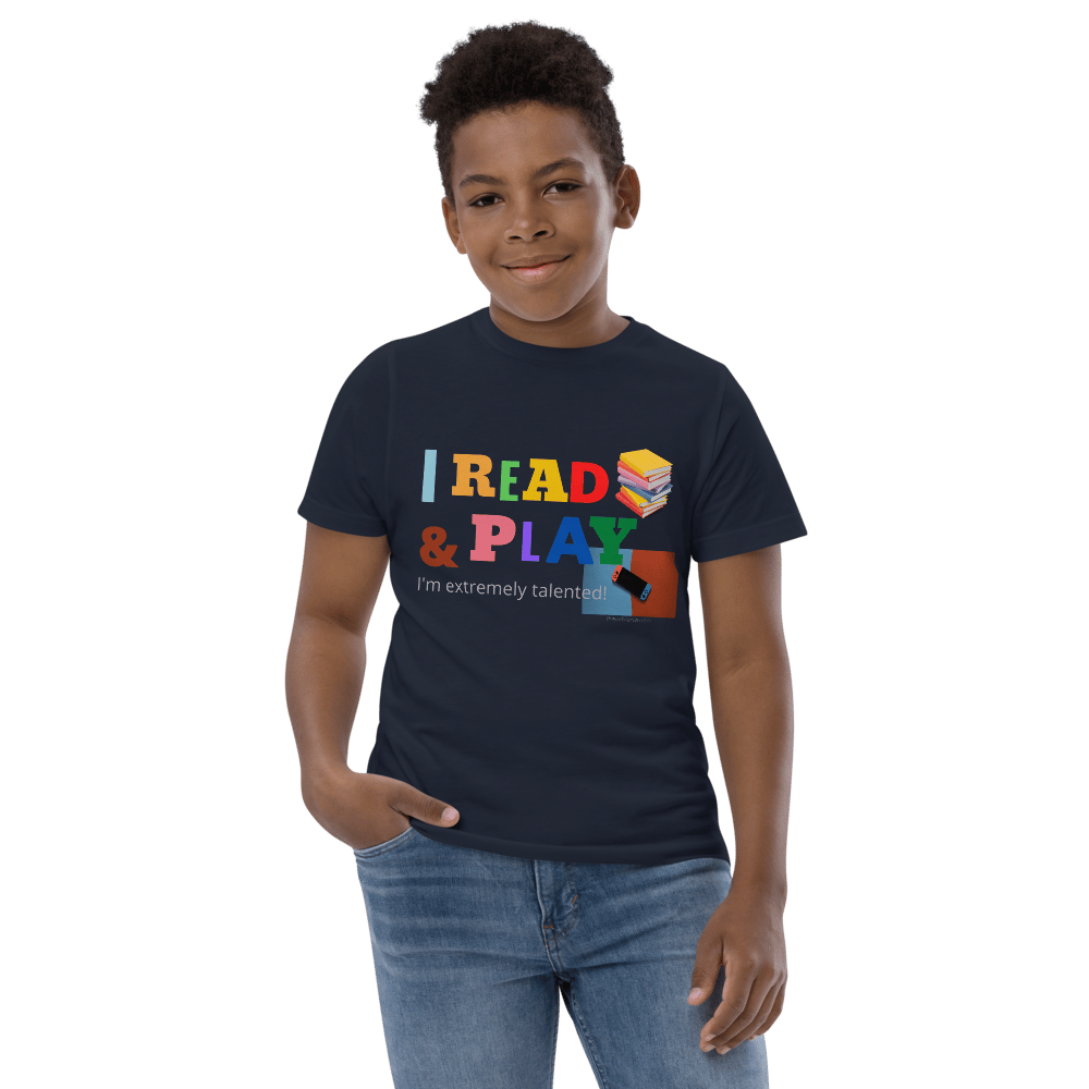 Image of I Read Books & Play Video Games Youth jersey t-shirt