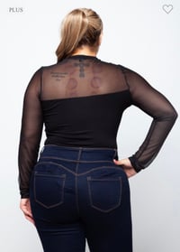 Image 2 of Curvy Call Me Trouble Long Sleeve Bodysuit