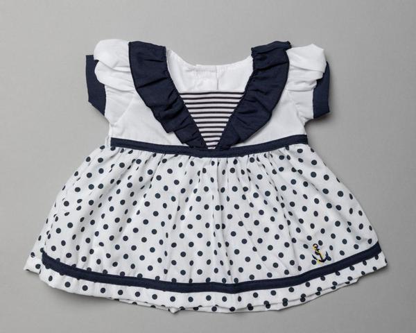 Baby Girls Polka Dot Sailor Dress Pant Headband Set