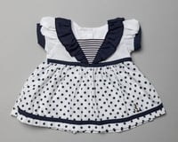 Image 3 of Baby Girls Polka Dot Sailor Dress, Pant & Headband Set