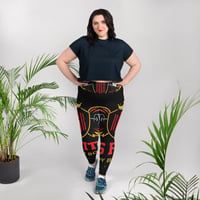 Image 2 of BossFitted Black All-Over Print Plus Size Leggings