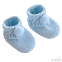 Image 3 of Acrylic Pom-Pom Baby Bootees 