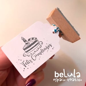 Image of Sello tinta Feliz Cumpleaños tarta