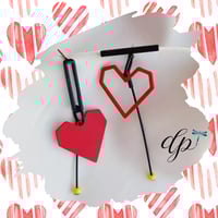 Image 3 of Heart Geometric Stud Earrings... 