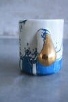 Hand painted porcelain mug with two handles