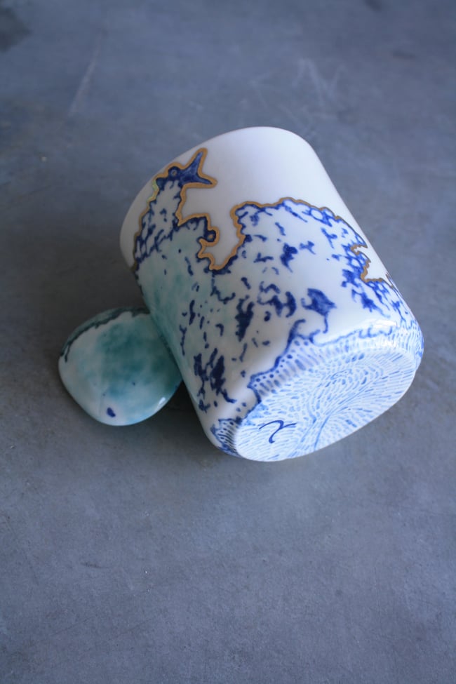 Hand painted porcelain mug