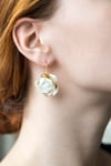 White porcelain wire hook earrings