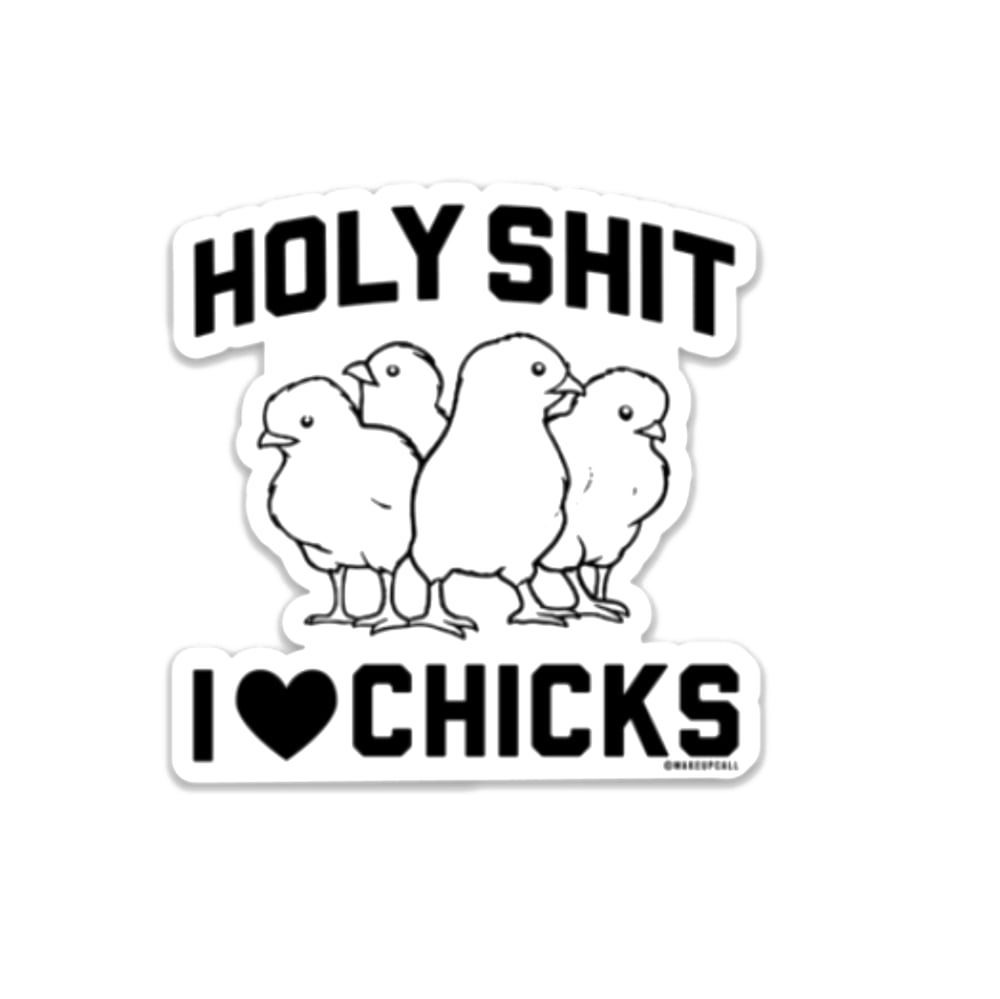 Image of Holy Shit, I Love Chicks Sticker 