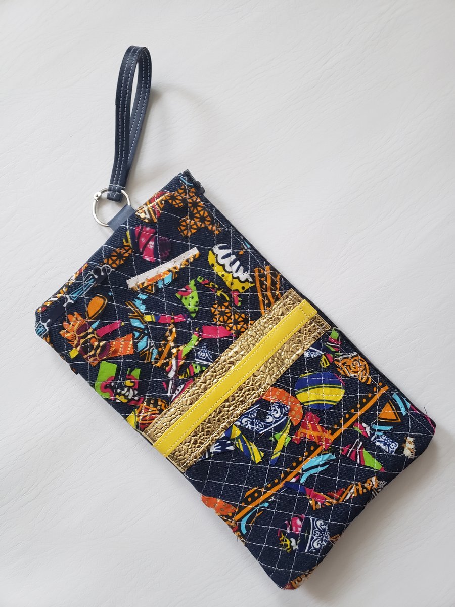 Image of Upcycled clutch with scrap fabric 