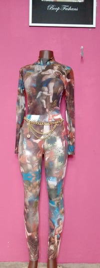 Image 1 of REGULAR SIZE  BLUE ANGLE  PRINT 2 PIECE PANTS  SET 