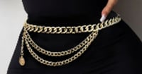 Image 1 of REGULAR SIZE CHAIN WAIST BELT GOLD TONE