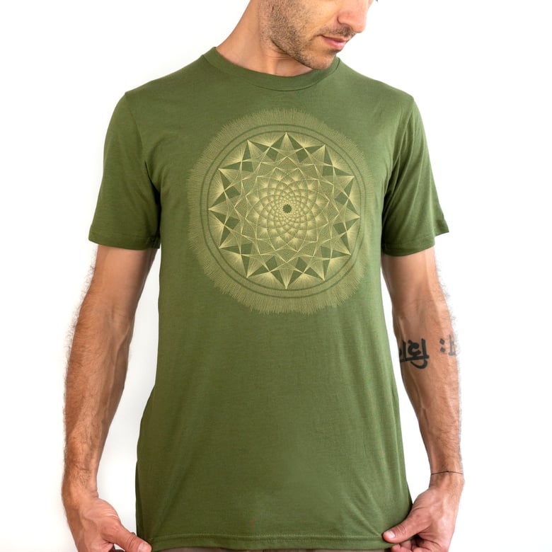 Image of Align Your Heart In The Frequency Of Love | Unisex Hemp Tshirt | Earth Green